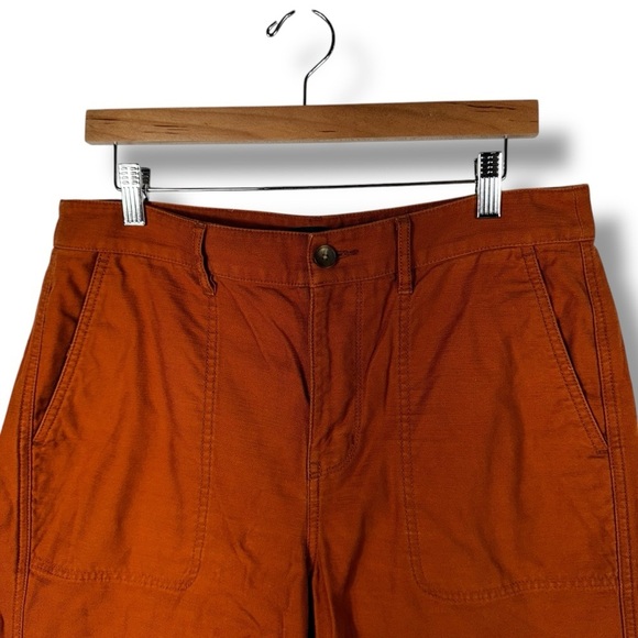 J Crew Factory Cotton Camp Straight Leg Pants, Terracotta Orange, Size 12, NWOT - Picture 3 of 11